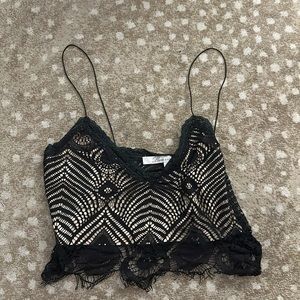 Lovers + friends lace bralette crop top